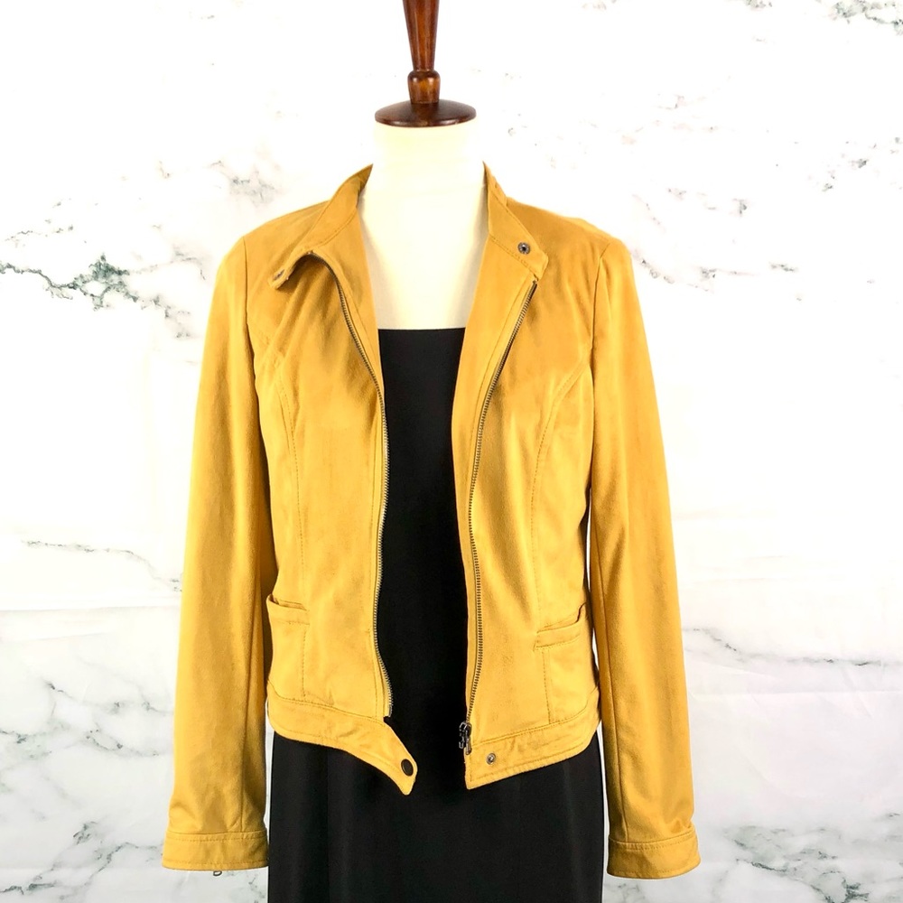 COFFEESHOP StitchFix Suede Mustard Moto Jacket
